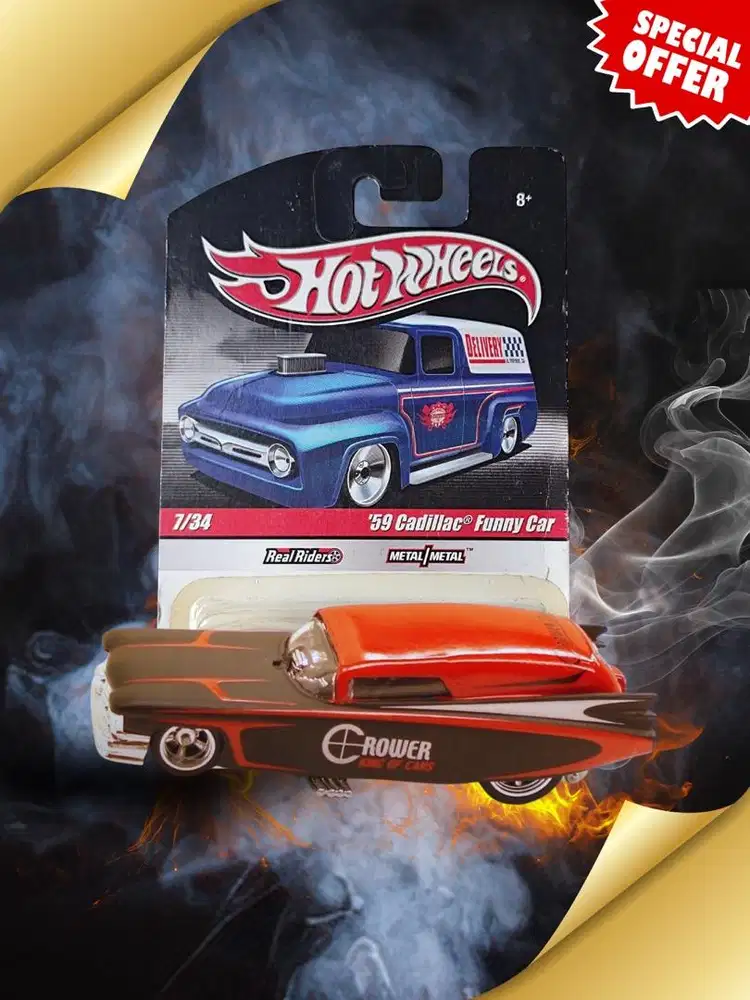Hot Wheels Cadillac Funny Car Slick Rides 2010 Red Black Diecast Rare