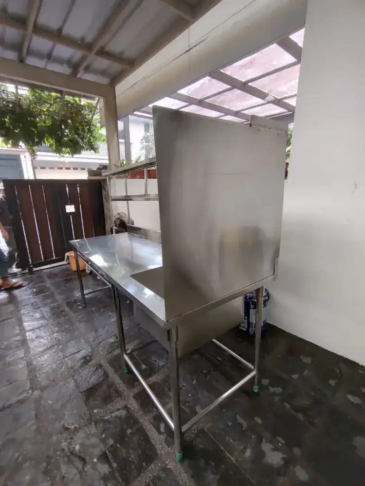 Meja stainless cuci piring wastafel