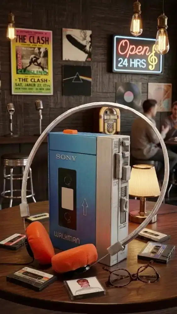 Walkman big size 40cm sony PTS L2 thn 1979 gitar jaket vintage antik