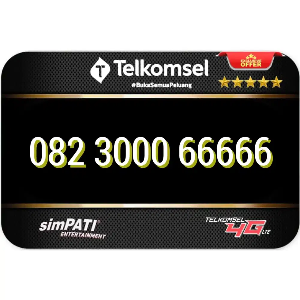 Kartu perdana Telkomsel prabayar nomor cantik rapi 66666