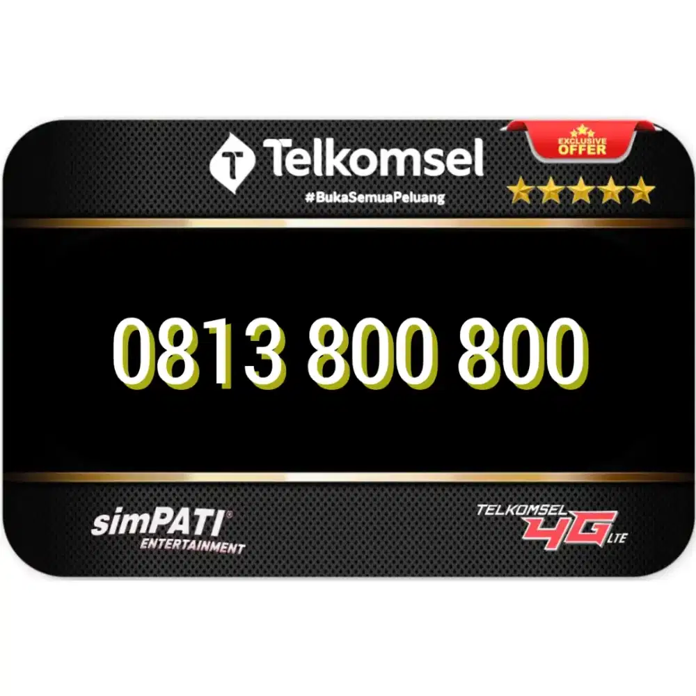 Nomor cantik Telkomsel 10 digit istimewa 800 800