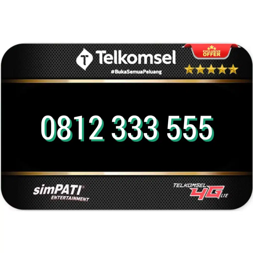 Nomor telepon cantik 10 digit prabayar 333 555