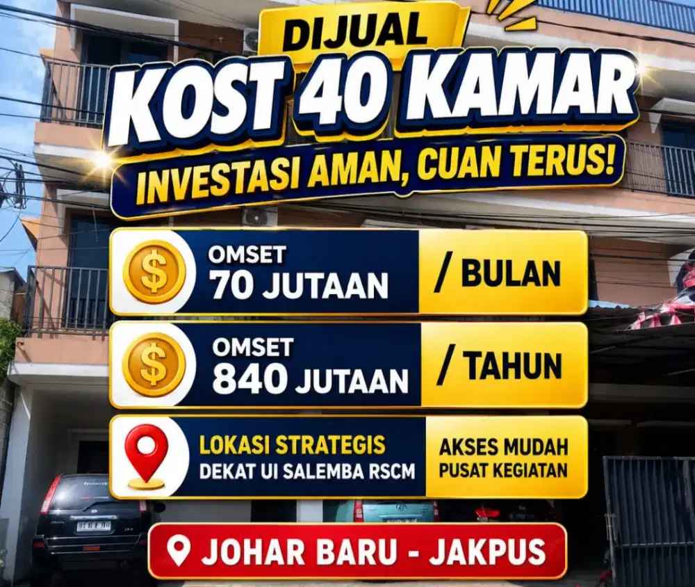 JUAL KOST KOSAN KOSTAN DEKAT RSCM UI SALEMBA JOHAR BARU JAKARTA PUSAT