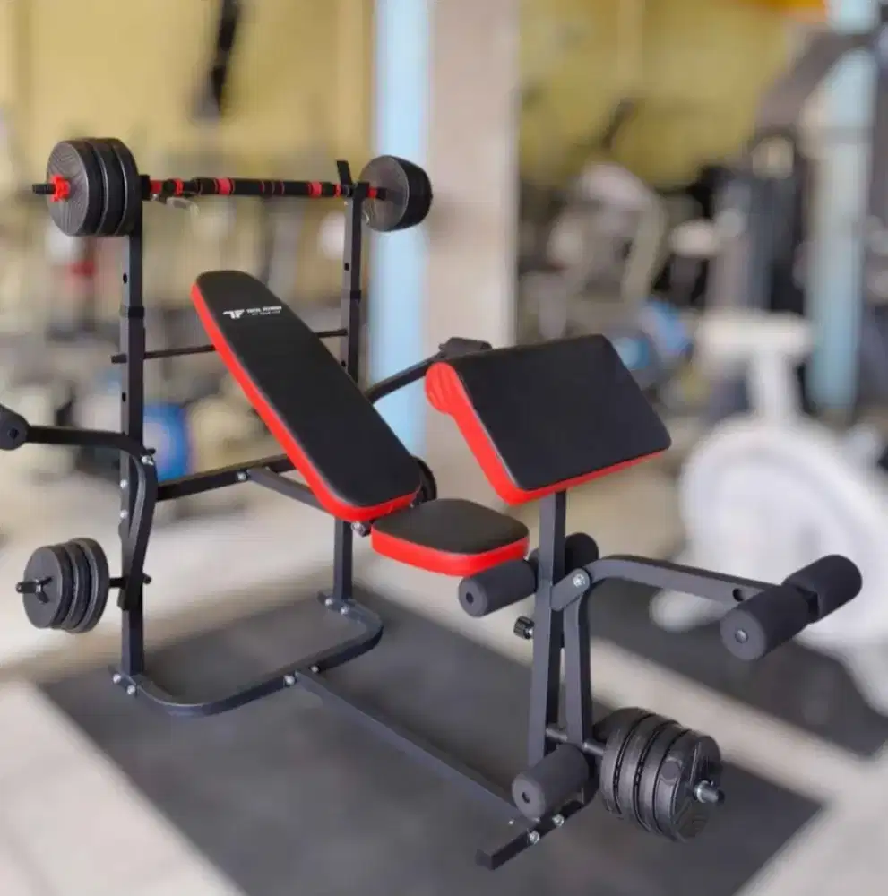 ALAT FITNESS BENCH PRESS + DUMBELL SET PVC 30 KG