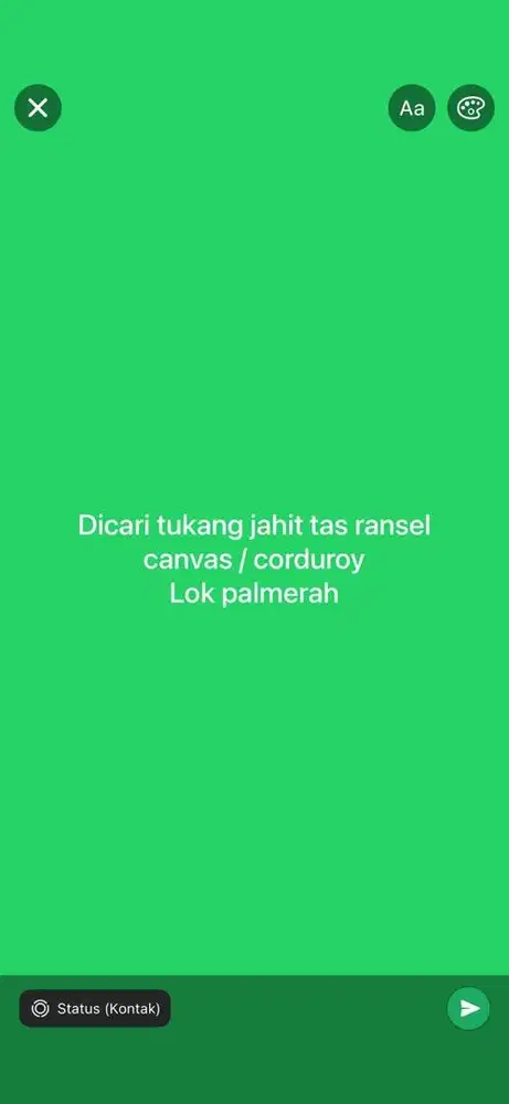 Dibutuhkan tukang jahit tas