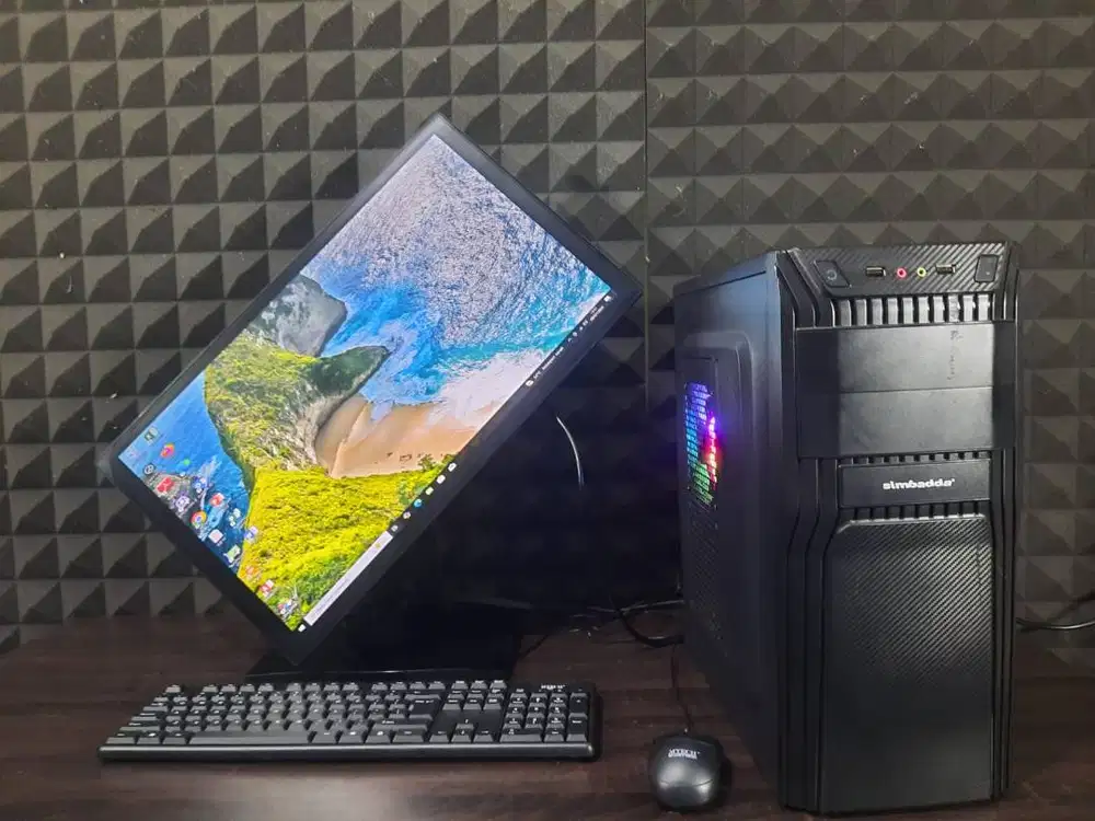 Paket Hemat PC Gaming Core i7 RAM 16 GB Monitor 24 I Frameless Fullset