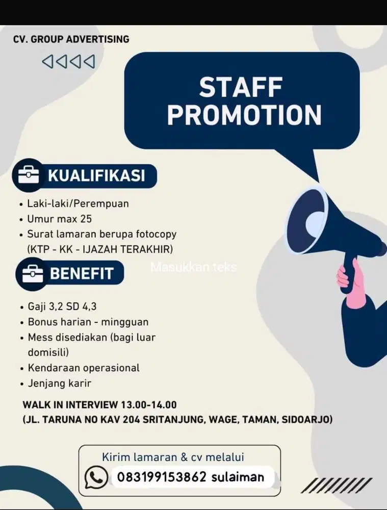 Loker area sidoarjo
