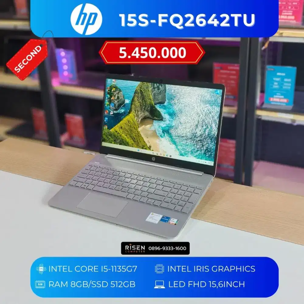 HP 15S-FQ2642TU Intel Core I5-1135G7 RAM 8GB SSD 512GB FHD 15,6inch