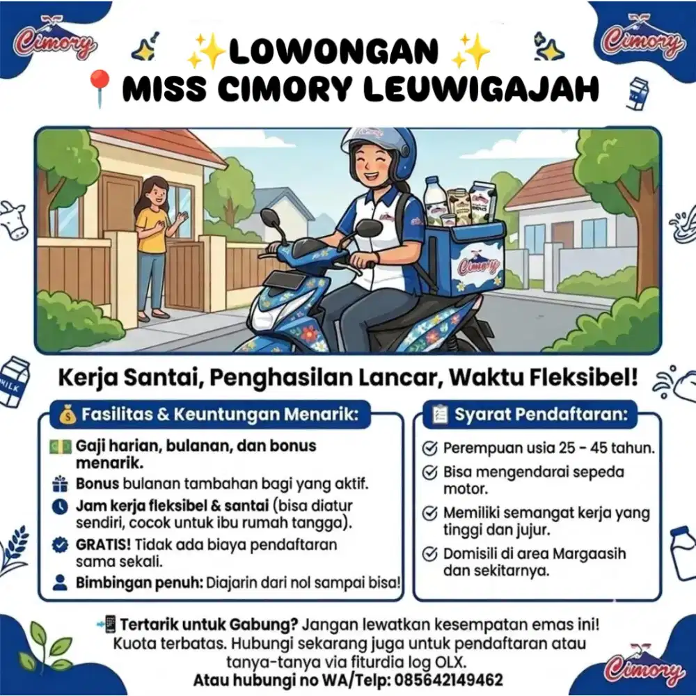 DIBUTUHKAN SEGERA MISS CIMORY LEUWIGAJAH
