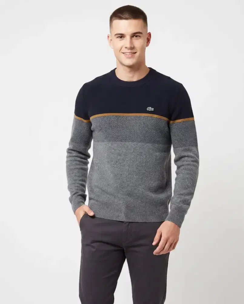 Jaket Knitwear Lacoste Rajut Colour block Size No.5