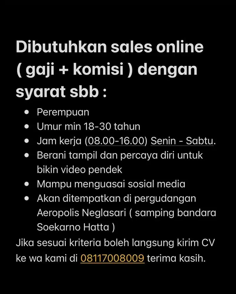 Yang berminat silakan