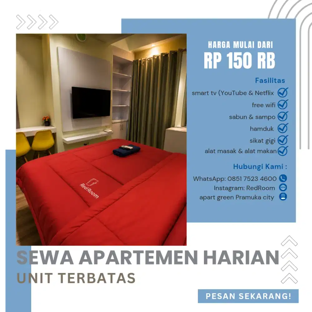 sewa transit harian apartemen Green Pramuka city Jakarta pusat