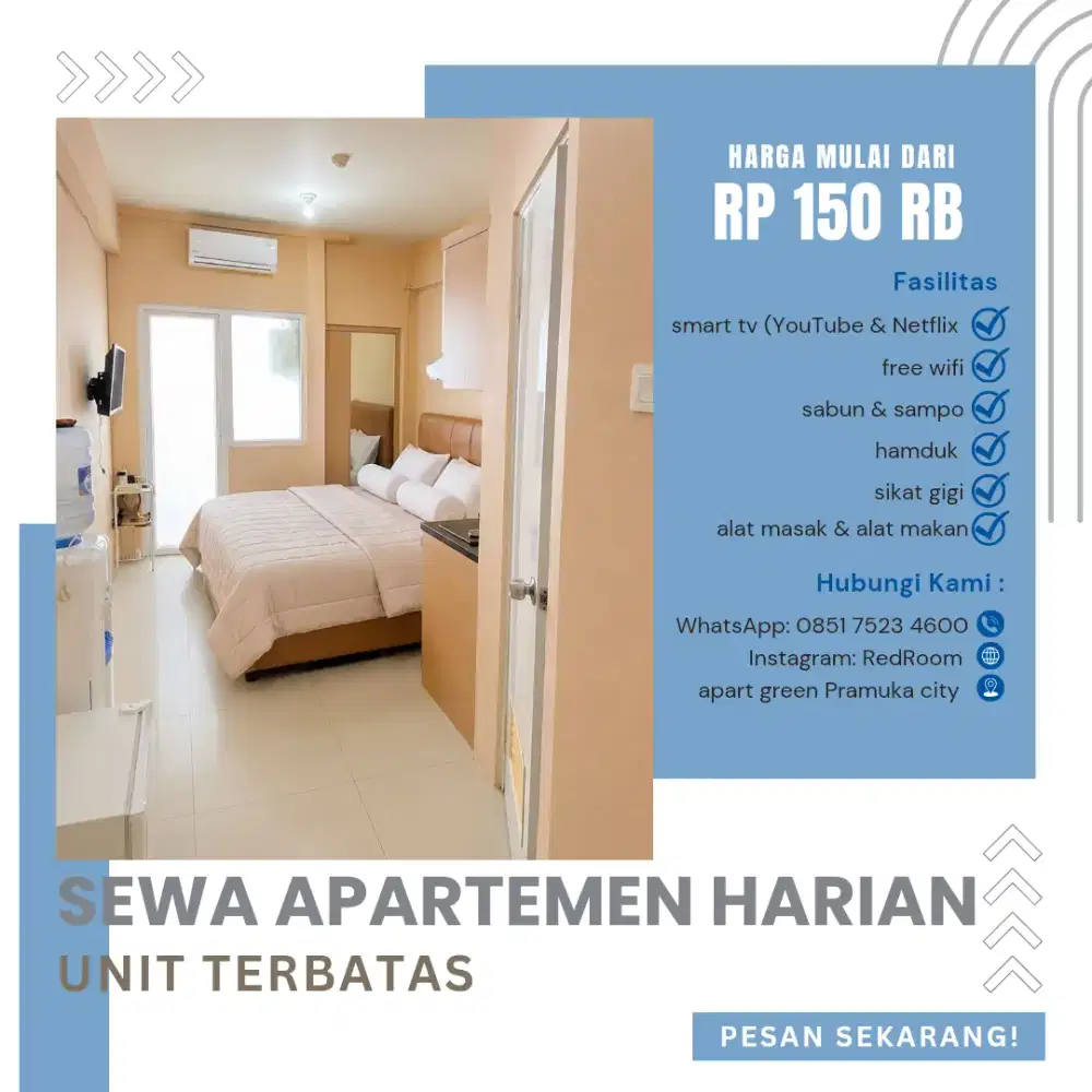 sewa apartemen harian green Pramuka city Jakarta pusat