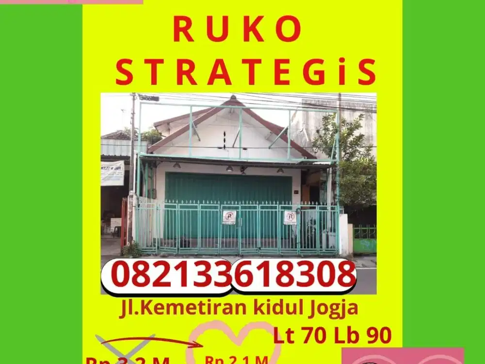 Dijual Ruko murah strategis di Malioboro Kemetiran Yogyakarta