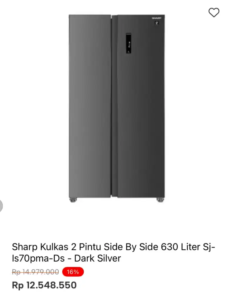 KULKAS SHARP SBS SJ-IS70PMA-DS