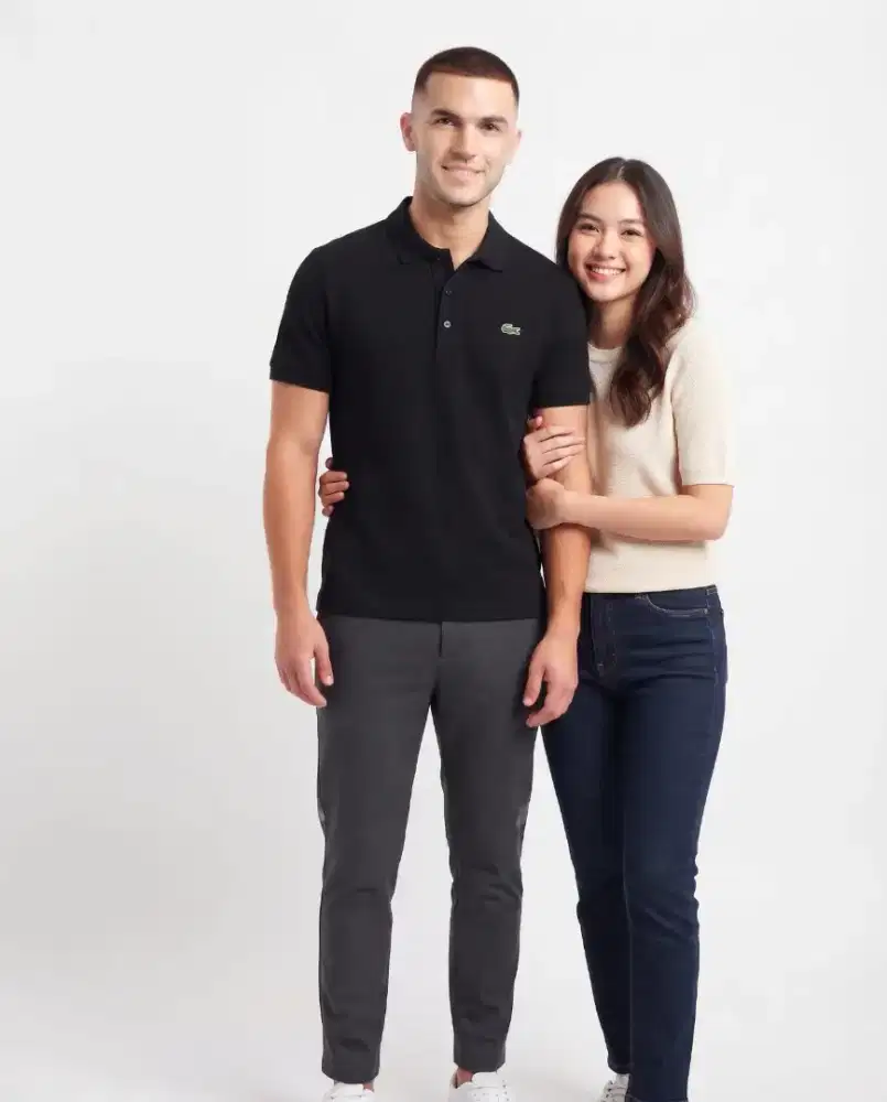 Kaos polo shirt Lacoste basic Black colour Size No.5