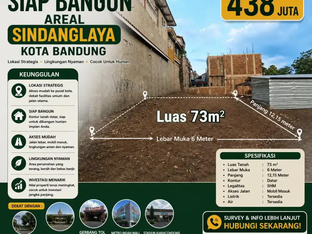 Tanah Siap Bangun Dekat Secaba Ringdam Siliwangi Legalitas SHM
