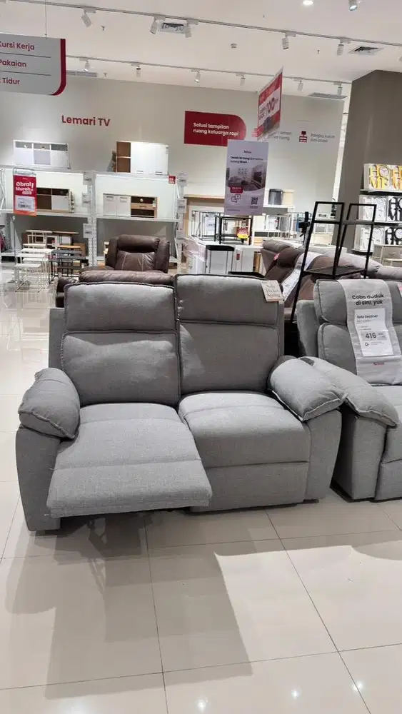 SOFA RECLINER 2 seater stock baru