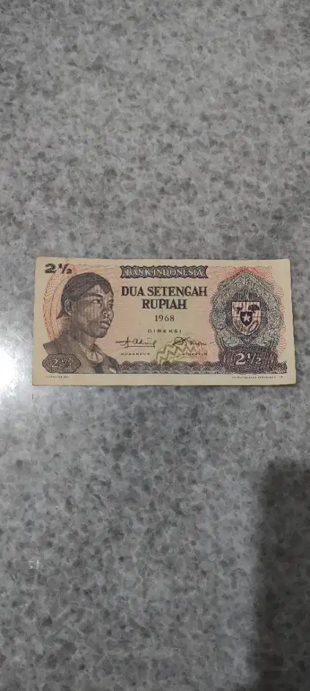 Uang Kertas Rp2½ (Dua Setengah Rupiah) Tahun 1968