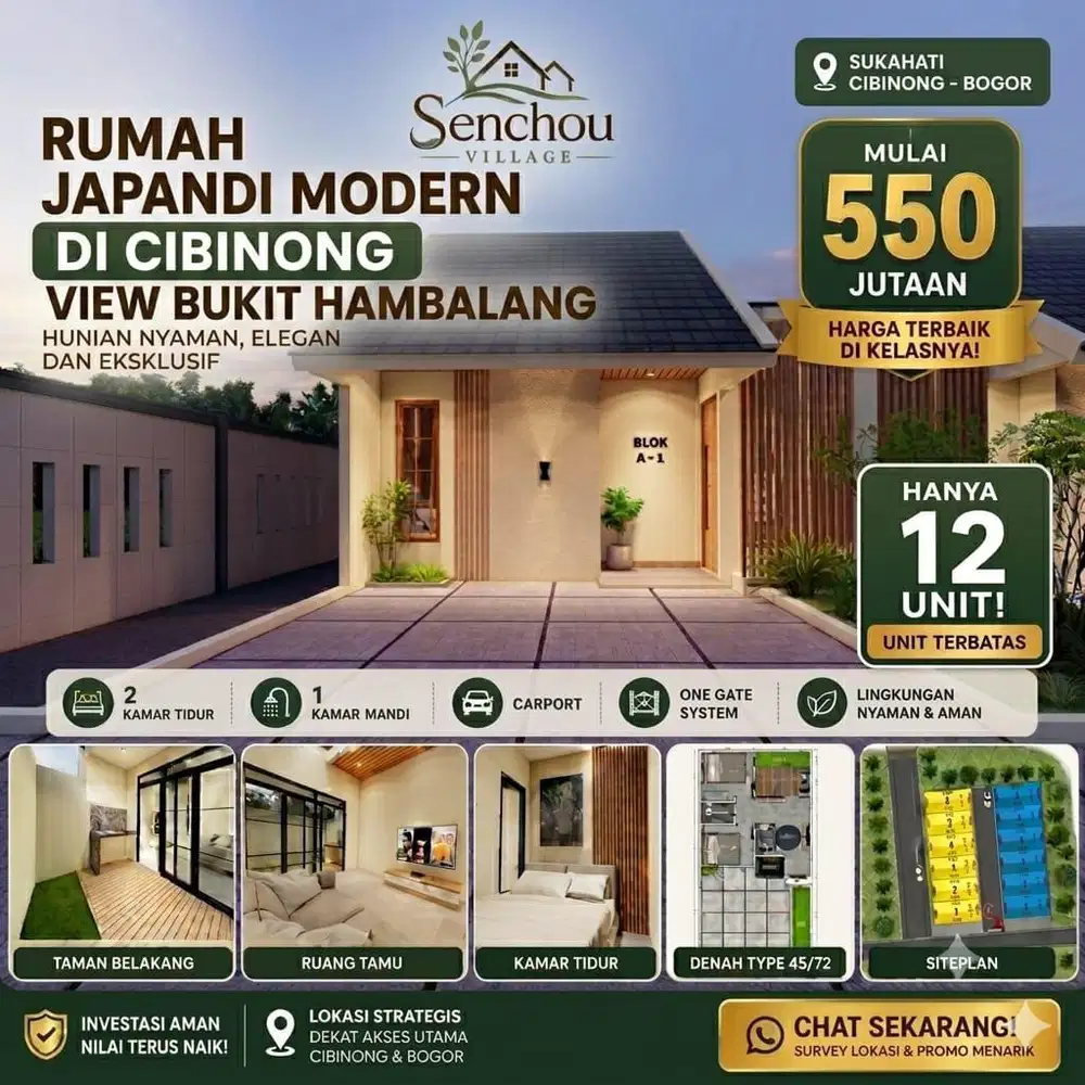 RUMAH DENGAN KONSEP JAPAN DI HARGA 400 JUTAAN