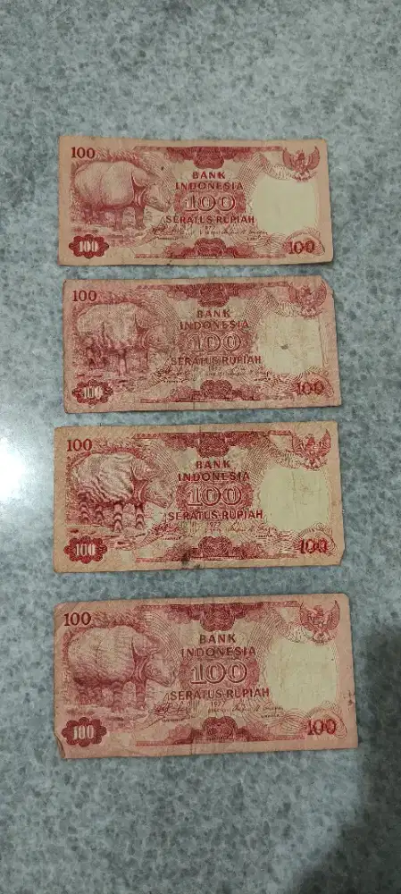 Dijual Uang Kuno Rp100 Bergambar Badak