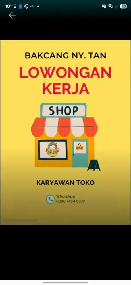 DIBUTUHKAN SEGERA KARYAWAN TOKO
