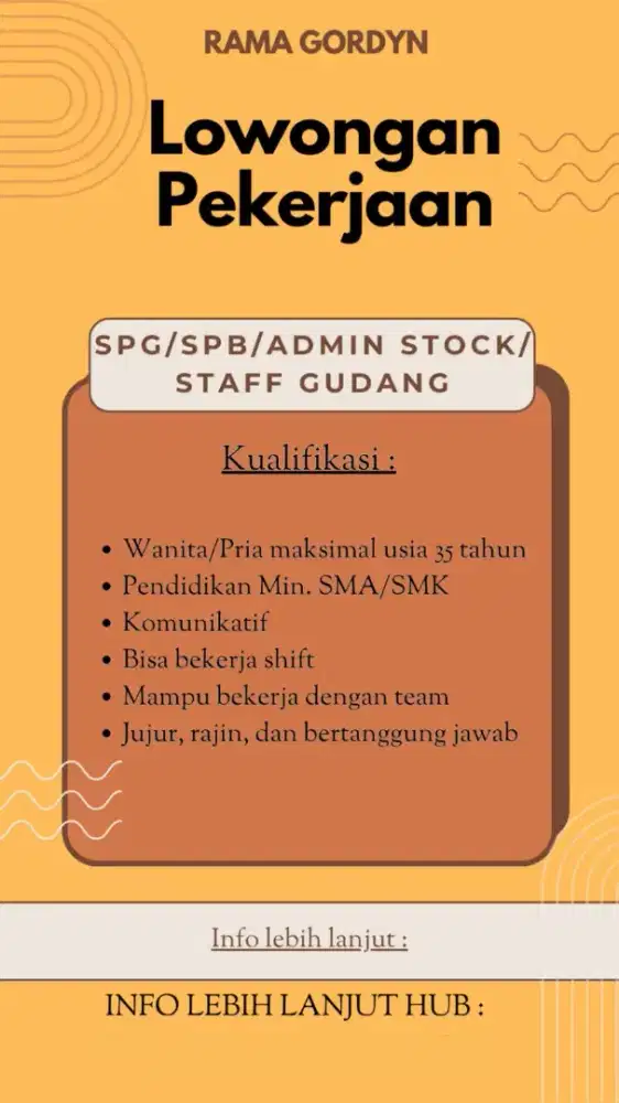 Lowongan pekerjaan toko gordyn
