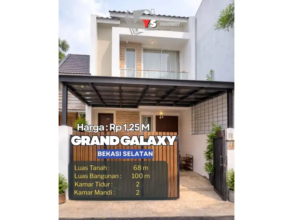 Dijual Cepat! Rumah Minimalis 2 Lantai Grand Galaxy City, 2 KT – 1,25M Nego S736