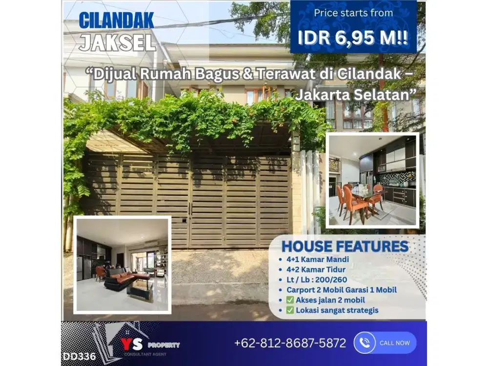 Dijual Rumah Bagus & Terawat di Cilandak – Jakarta Selatan Lokasi Strategis DD336