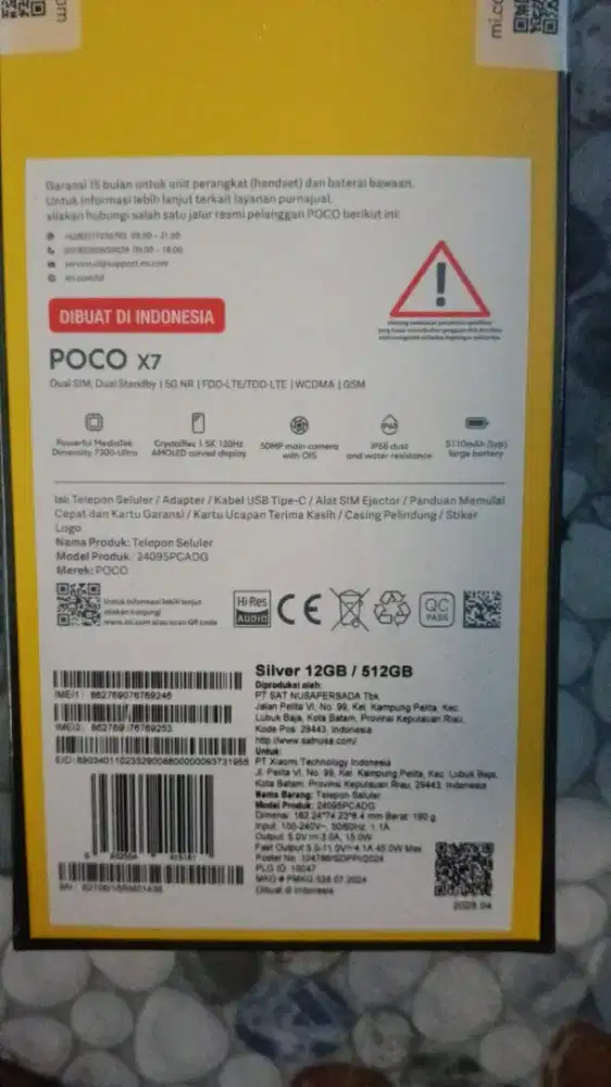 Poco x7 5 g 12/512