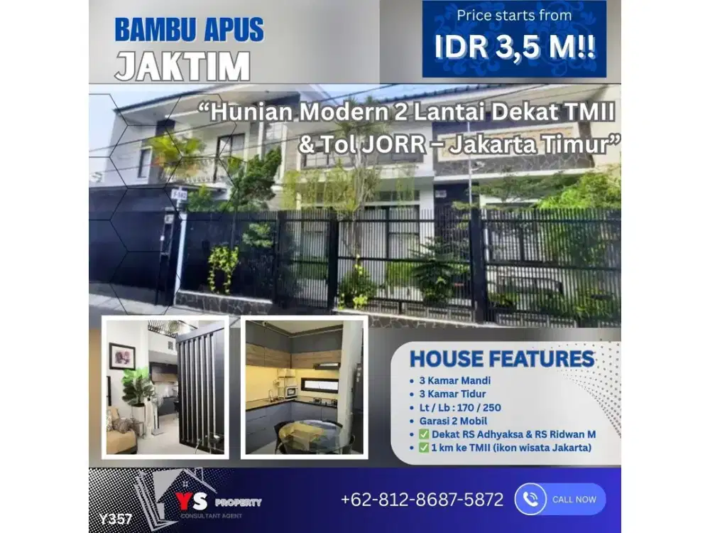 Dijual Rumah Mewah Strategis Dekat TMII & Tol JORR – Bambu Apus 357