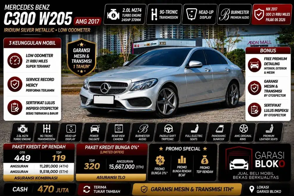 LOW ODO Mercedes Benz C300 W205 AMG 2017