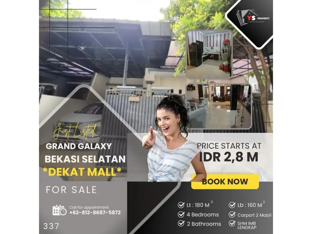 GRAND GALAXY BEKASI RUMAH 1 LT DALAM KOMPLEK DEKAT MALL SEKOLAH  337