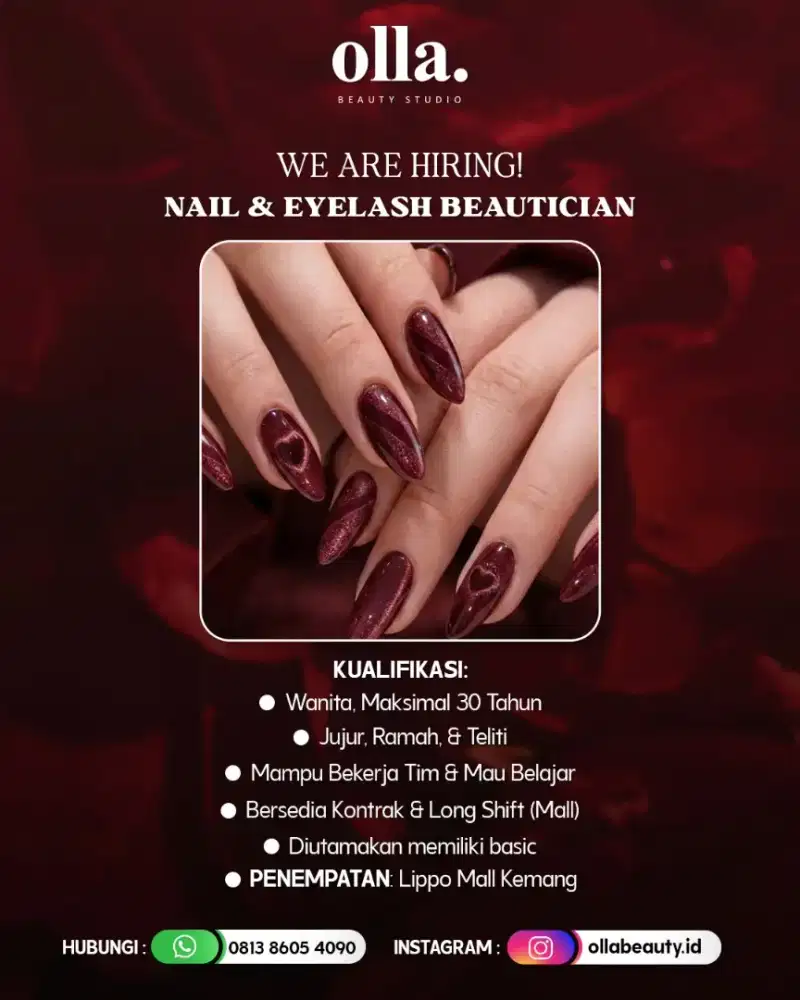 Lowongan Nail & Eyelash Beautician