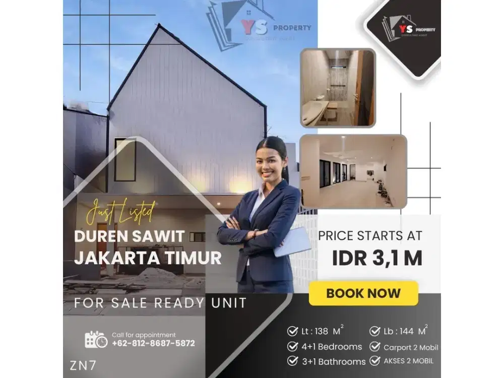 DUREN SAWIT JAKTIM RUMAH BARU SCANDINAVIA 2 LT PROGRESS 95% ZN7