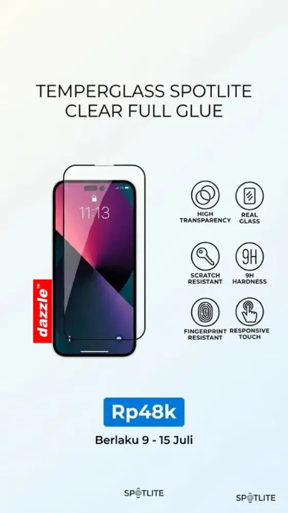 Temperglass Spotlite Clear Full Glue