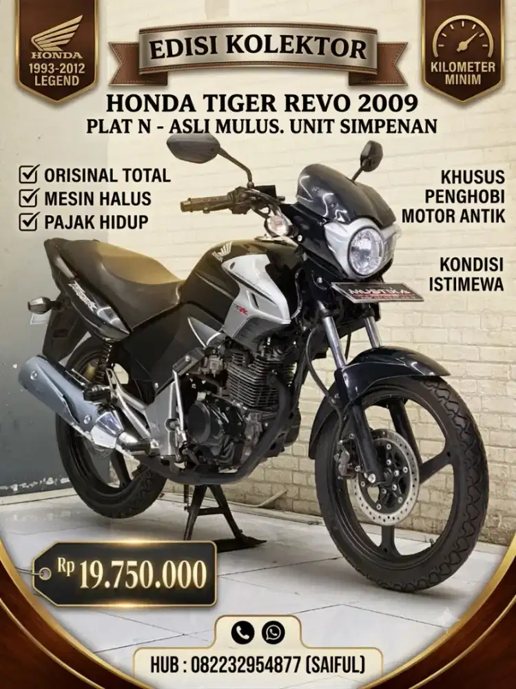 Perfect Condition!!Honda Tiger Revo 2009 N Asli Black Mulus-Mustika
