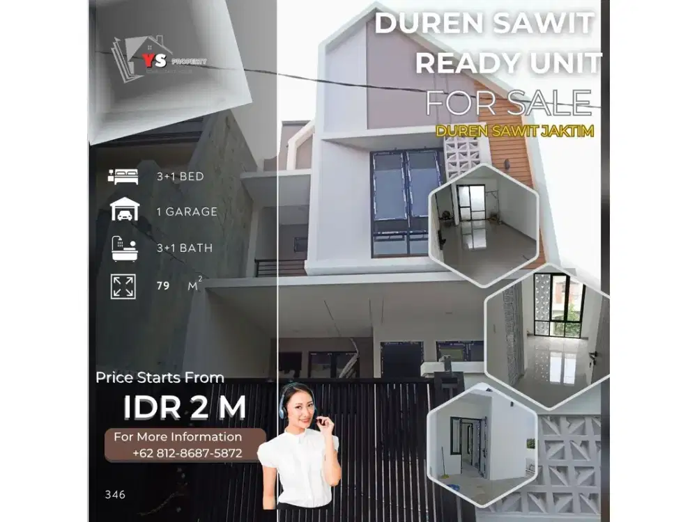 Investasi Cerdas! Rumah 3 Lt Baru dalam Komplek, Harga Terjangkau 346