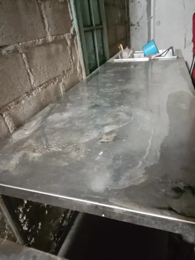 meja stenlis ukuran 3x60 dan 2,5x60