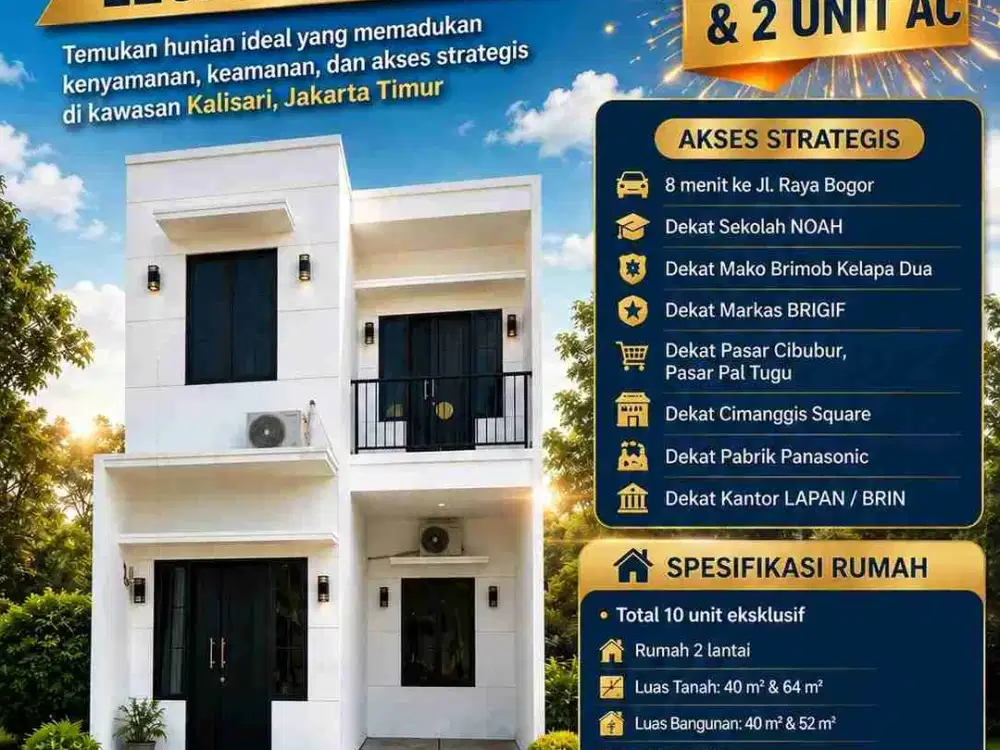 Cluster Kalisari, Pasar Rebo Jakarta. dekat jalan raya Bogor