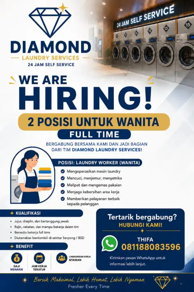 Laundry workers needed