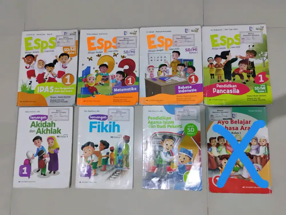 Buku Kelas 1 MI/SD penerbit Erlangga Kurikulum Merdeka