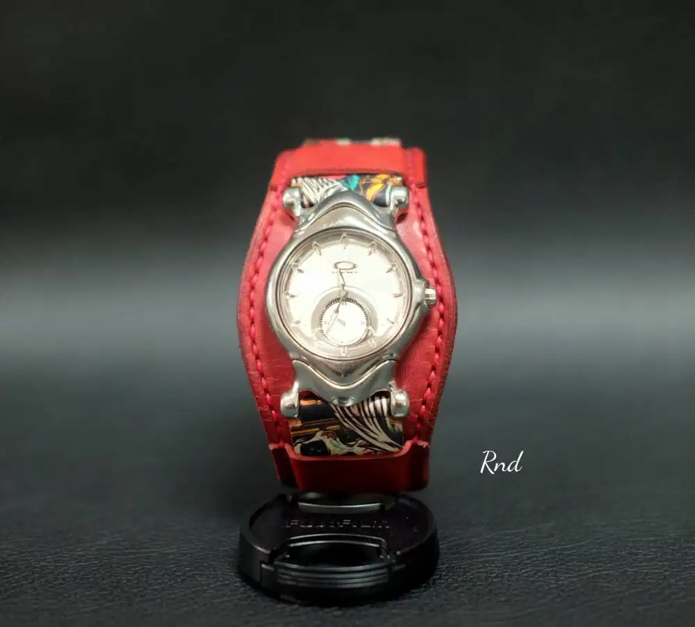 Jam tangan oakley seri Jury polished strap kulit custom red rare