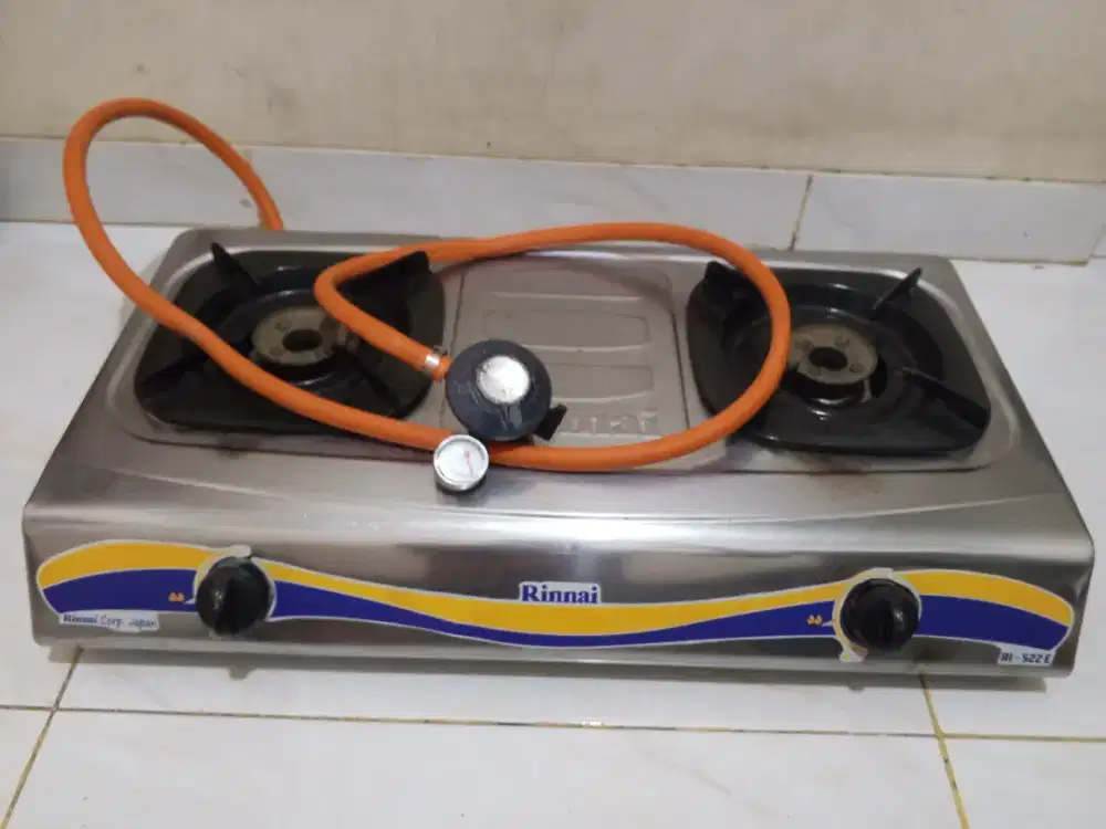 Kompor gas Rinnai 2 tungku + selang regulator