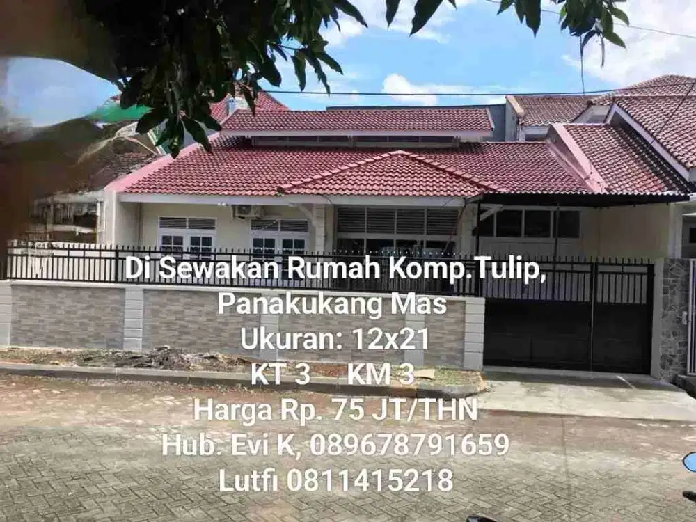 Di Sewakan Rumah, Cluster Tulip Panakukang Mas, Mks