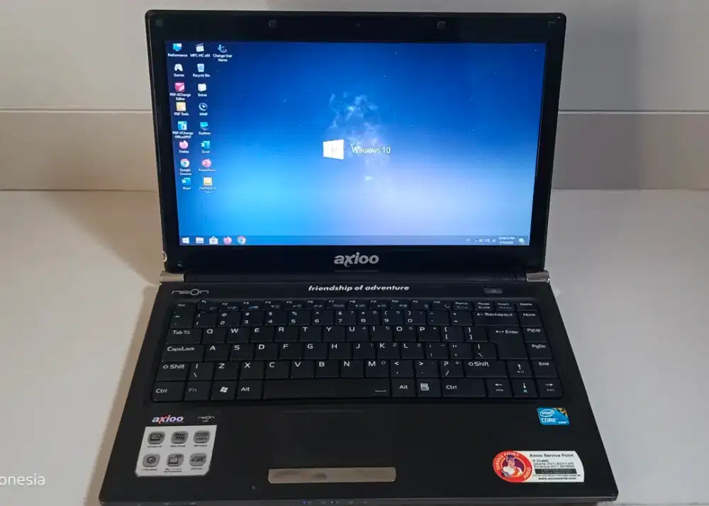 Axioo neon CNC core i3 ram 4gb internal 160gb mulus minus keyboard