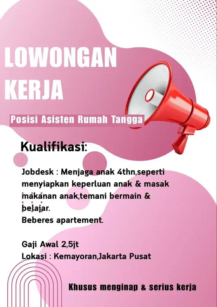 LOWONGAN KERJA ART