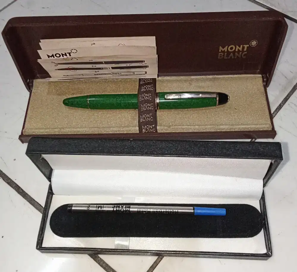 Pulpen Ballpoint Montblanc Meisterstruck + Isi Refill Baru Original