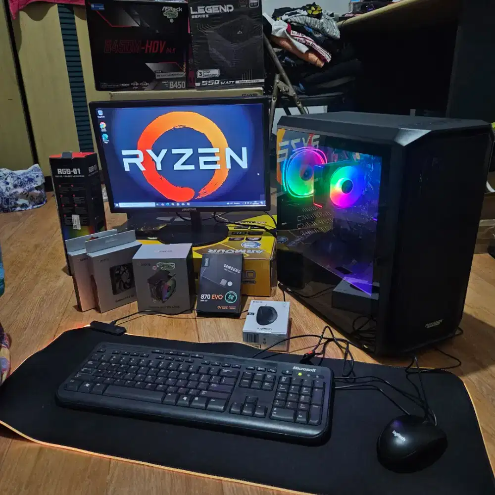PC / Komputer Ryzen 5 3400G Fullset siap pakai