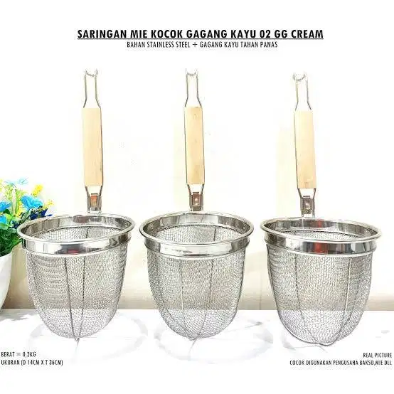 Saringan Mie Kocok Gagang Cream